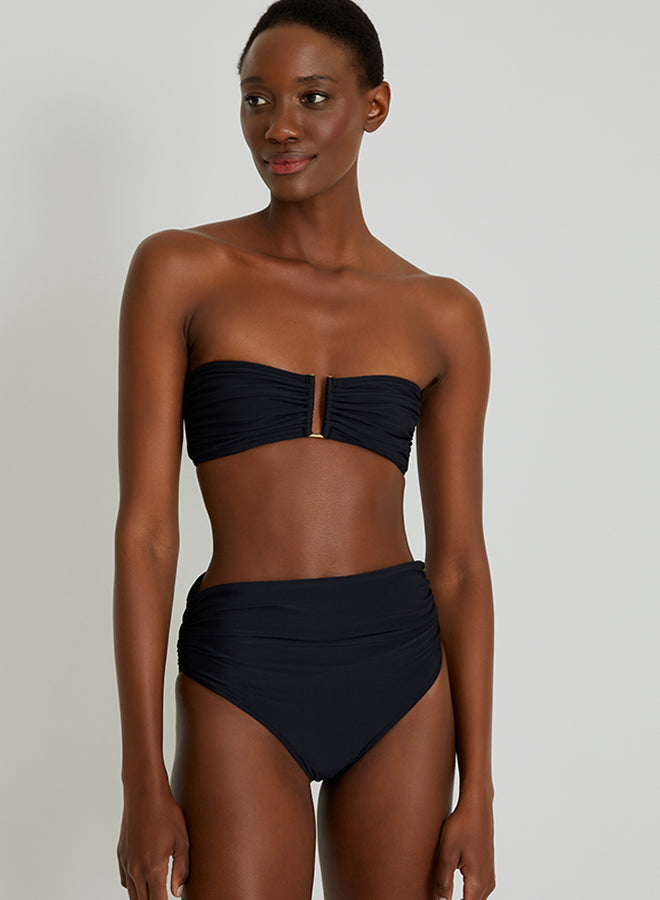 Black Drop Bandeau HW Ruched