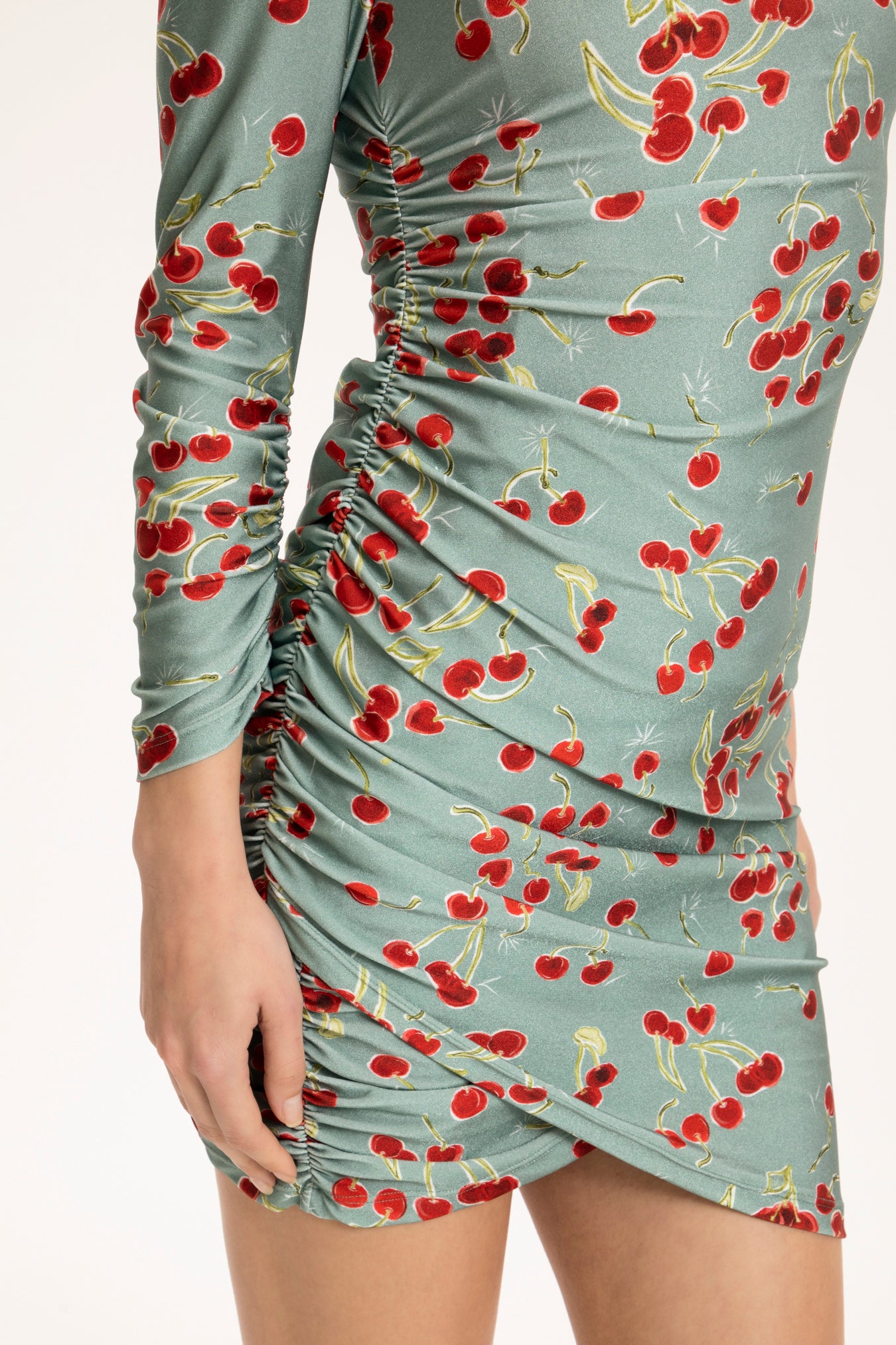 Cherry Bomb Frilled Short Dress Blue