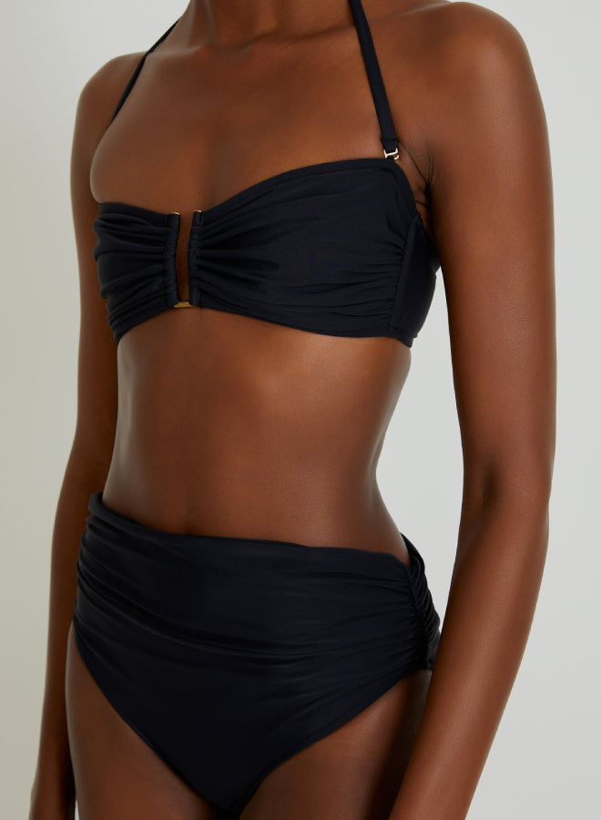 Black Drop Bandeau HW Ruched