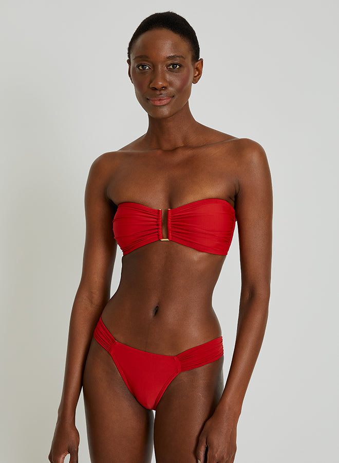 Coral Drop Bandeau Draped